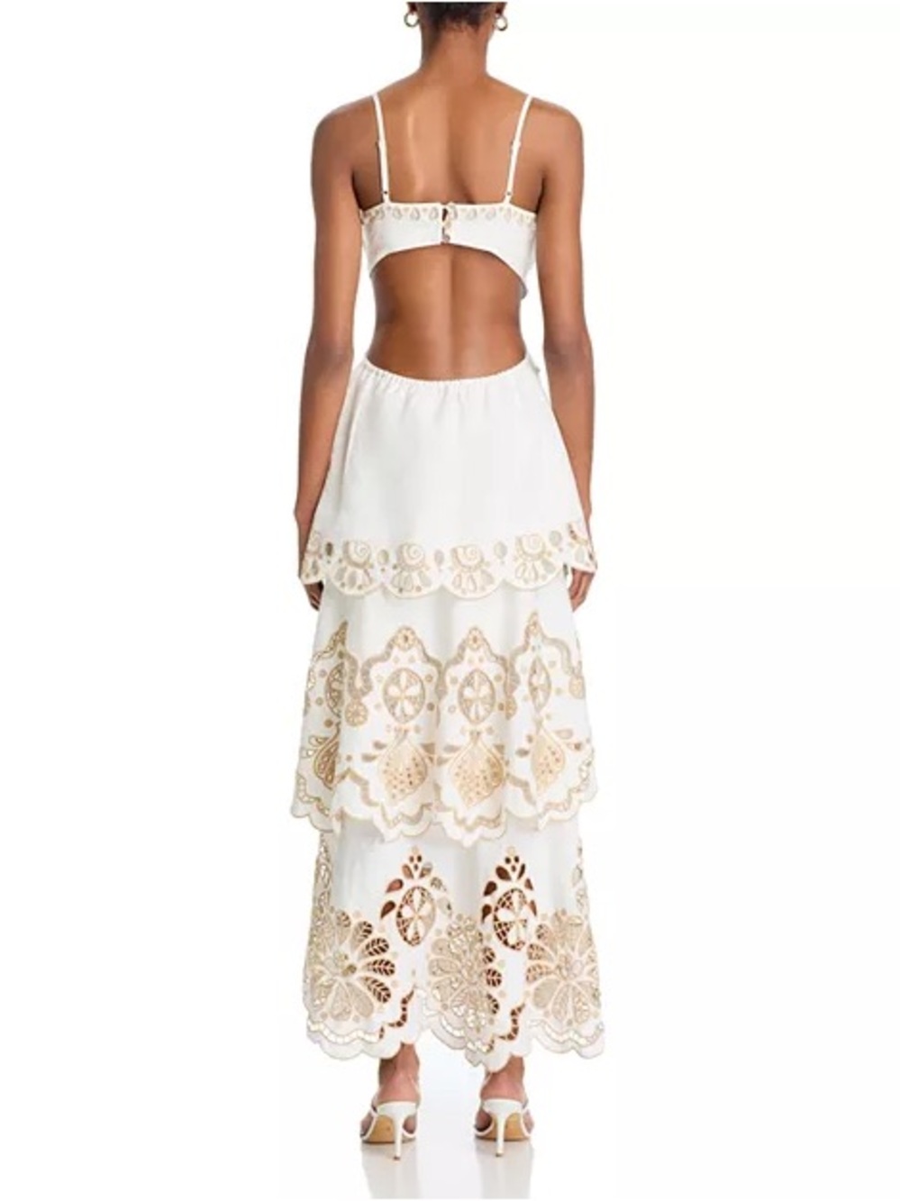 Farm Rio Off-White Flower Richelieu Midi Dress - Picture 4 of 16